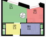 1-комнатная квартира площадью 26.5 кв.м, Некрасова, 6 | цена 2 093 500 руб. | www.metrprice.ru