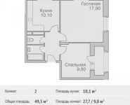 2-комнатная квартира площадью 49 кв.м, Горького ул. (Костино мкр), 79 | цена 3 698 000 руб. | www.metrprice.ru