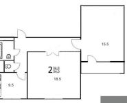 2-комнатная квартира площадью 54 кв.м, Авиационная улица, 59 | цена 14 100 000 руб. | www.metrprice.ru