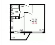 1-комнатная квартира площадью 43 кв.м, Железнодорожный пр., 15 | цена 3 255 343 руб. | www.metrprice.ru