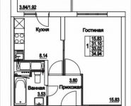 1-комнатная квартира площадью 34 кв.м, 2-я Муравская улица, 7с1 | цена 4 134 771 руб. | www.metrprice.ru