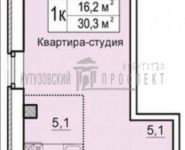 1-комнатная квартира площадью 30.3 кв.м, Восточная ул., ДВЛ4 | цена 1 300 000 руб. | www.metrprice.ru