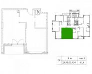 1-комнатная квартира площадью 47 кв.м в ЖК "Суббота", Верхняя ул., 34 | цена 19 291 800 руб. | www.metrprice.ru