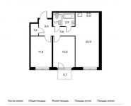 2-комнатная квартира площадью 61.1 кв.м, Боровское ш, 2к3 | цена 11 865 620 руб. | www.metrprice.ru