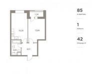 1-комнатная квартира площадью 42 кв.м, Котляковский 2-й пер, 1/3 | цена 7 059 627 руб. | www.metrprice.ru