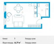 1-комнатная квартира площадью 44.8 кв.м, Кожевнический проезд, 4 | цена 19 105 085 руб. | www.metrprice.ru