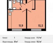 1-комнатная квартира площадью 35 кв.м, Покровская улица, 16 | цена 4 070 500 руб. | www.metrprice.ru