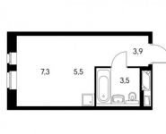 1-комнатная квартира площадью 20.1 кв.м, Московская улица, 21 | цена 2 790 000 руб. | www.metrprice.ru