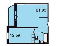 1-комнатная квартира площадью 43 кв.м, Кольцевая ул., 1 | цена 3 934 656 руб. | www.metrprice.ru