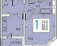 1-комнатная квартира площадью 38 кв.м в Микрорайон "Восточный" (Звенигород), 3 мкр, 9 | цена 1 700 000 руб. | www.metrprice.ru