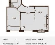 2-комнатная квартира площадью 67 кв.м, Ивановская ул., 1 | цена 5 427 000 руб. | www.metrprice.ru