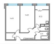 2-комнатная квартира площадью 54 кв.м, деревня Лопатино, 56 | цена 3 885 800 руб. | www.metrprice.ru