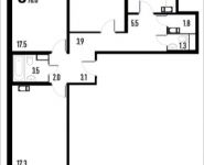 3-комнатная квартира площадью 78.8 кв.м в ЖК "Орехово-Борисово",  | цена 9 826 360 руб. | www.metrprice.ru