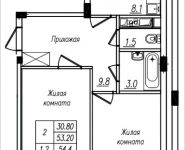 2-комнатная квартира площадью 54.4 кв.м, Просвещения, 12 | цена 2 607 749 руб. | www.metrprice.ru