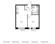 1-комнатная квартира площадью 35.9 кв.м,  | цена 4 250 560 руб. | www.metrprice.ru