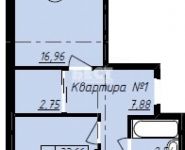 2-комнатная квартира площадью 56.3 кв.м в ЖК "Паруса", Школьная ул., 4А | цена 2 650 000 руб. | www.metrprice.ru