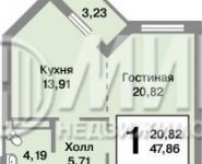 1-комнатная квартира площадью 47.9 кв.м, Центральная ул., 19 | цена 6 800 000 руб. | www.metrprice.ru