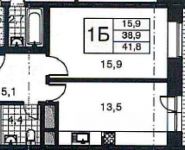 1-комнатная квартира площадью 41.8 кв.м, Хлебозаводская ул., 12К5 | цена 3 590 000 руб. | www.metrprice.ru
