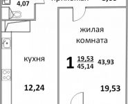 1-комнатная квартира площадью 45 кв.м, Народная ул., 23 | цена 3 110 919 руб. | www.metrprice.ru