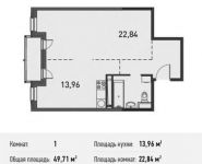 1-комнатная квартира площадью 49.7 кв.м, Белорусская ул, 10 | цена 4 721 200 руб. | www.metrprice.ru