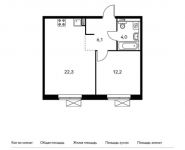 1-комнатная квартира площадью 44.6 кв.м,  | цена 4 210 240 руб. | www.metrprice.ru