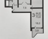 3-комнатная квартира площадью 72 кв.м, бульвар Дмитрия Донского, 6 | цена 11 000 000 руб. | www.metrprice.ru