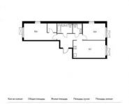 2-комнатная квартира площадью 66.7 кв.м, Ленинский проспект, 20 | цена 7 703 850 руб. | www.metrprice.ru