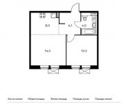 2-комнатная квартира площадью 44.6 кв.м, жилой комплекс Мякинино Парк, | цена 6 181 560 руб. | www.metrprice.ru