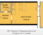 1-комнатная квартира площадью 25 кв.м,  | цена 2 741 158 руб. | www.metrprice.ru