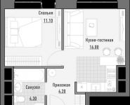 1-комнатная квартира площадью 36.36 кв.м, ул Сущёвский Вал, д. 49 | цена 8 157 700 руб. | www.metrprice.ru