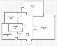 1-комнатная квартира площадью 57.7 кв.м, Хорошёвское шоссе, 12к1 | цена 15 000 000 руб. | www.metrprice.ru