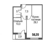 1-комнатная квартира площадью 55.2 кв.м,  | цена 9 124 193 руб. | www.metrprice.ru