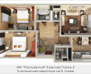3-комнатная квартира площадью 84.41 кв.м, Садовая, 3, корп.1А | цена 5 071 029 руб. | www.metrprice.ru