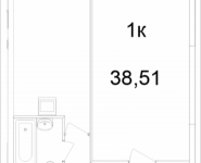 1-комнатная квартира площадью 38.51 кв.м, Ясная, 8, корп.7 | цена 2 766 842 руб. | www.metrprice.ru