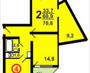 2-комнатная квартира площадью 72.1 кв.м, Москва, корп.16 | цена 6 849 499 руб. | www.metrprice.ru