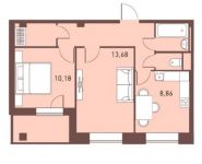 2-комнатная квартира площадью 48.6 кв.м, Калинина ул., 9 | цена 4 104 165 руб. | www.metrprice.ru