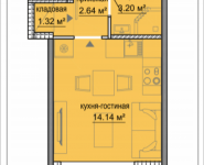 1-комнатная квартира площадью 21.3 кв.м, Октябрьская, 3, корп.3 | цена 2 266 359 руб. | www.metrprice.ru