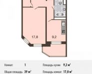 1-комнатная квартира площадью 39 кв.м, Базовская ул., 15 | цена 5 496 000 руб. | www.metrprice.ru