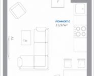 1-комнатная квартира площадью 24.2 кв.м,  | цена 1 891 012 руб. | www.metrprice.ru