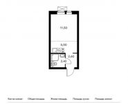 1-комнатная квартира площадью 21.5 кв.м,  | цена 3 371 200 руб. | www.metrprice.ru