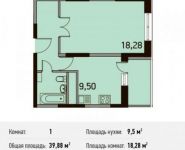1-комнатная квартира площадью 39.9 кв.м, Дубнинская улица, 10к5 | цена 4 295 076 руб. | www.metrprice.ru