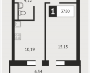 1-комнатная квартира площадью 37.8 кв.м, Клубная, 9 | цена 3 804 305 руб. | www.metrprice.ru
