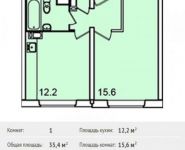 1-комнатная квартира площадью 35.4 кв.м,  | цена 4 202 200 руб. | www.metrprice.ru