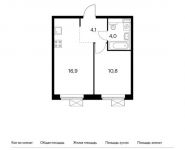 1-комнатная квартира площадью 39.4 кв.м,  | цена 4 322 180 руб. | www.metrprice.ru