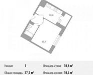 1-комнатная квартира площадью 37.7 кв.м в ЖК "Центр-2", Автозаводская ул. | цена 3 129 100 руб. | www.metrprice.ru