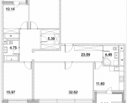 4-комнатная квартира площадью 130.54 кв.м, Лазоревый пр., 3, корп.5 | цена 31 992 743 руб. | www.metrprice.ru