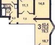 3-комнатная квартира площадью 84.8 кв.м, Сходненская ул., 3 | цена 6 370 000 руб. | www.metrprice.ru