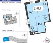 2-комнатная квартира площадью 68.9 кв.м, Староалексеевская улица, вл5 | цена 14 558 579 руб. | www.metrprice.ru