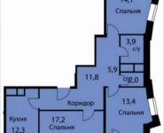 3-комнатная квартира площадью 81.2 кв.м, 3-й Нижнелихоборский проезд, 13к2 | цена 6 073 760 руб. | www.metrprice.ru