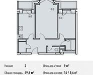 2-комнатная квартира площадью 49.6 кв.м, Потаповская Роща ул, 1к1 | цена 6 398 896 руб. | www.metrprice.ru